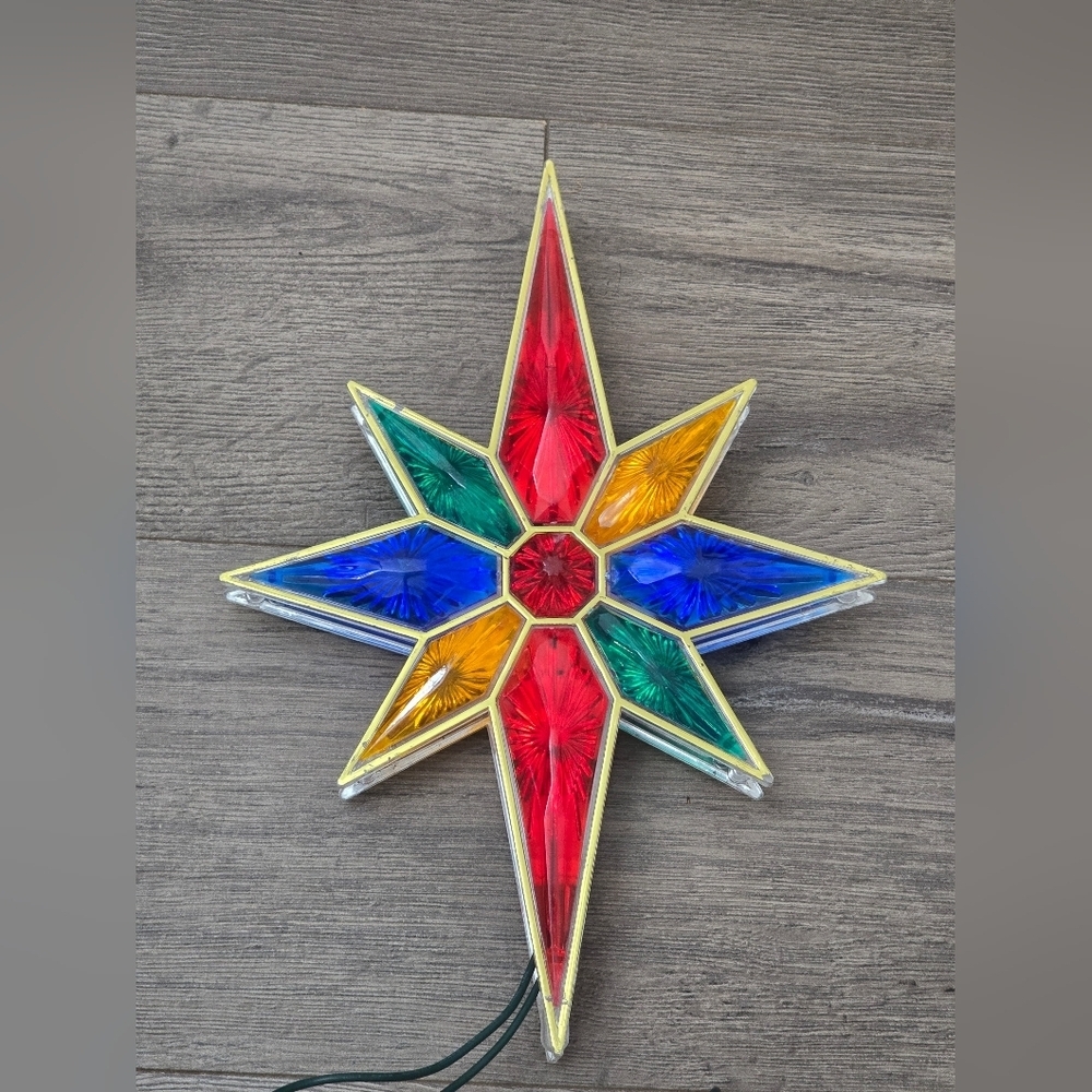 Christmas Star Retro Vintage Plastic Holiday Tree Decor Clsssic Light